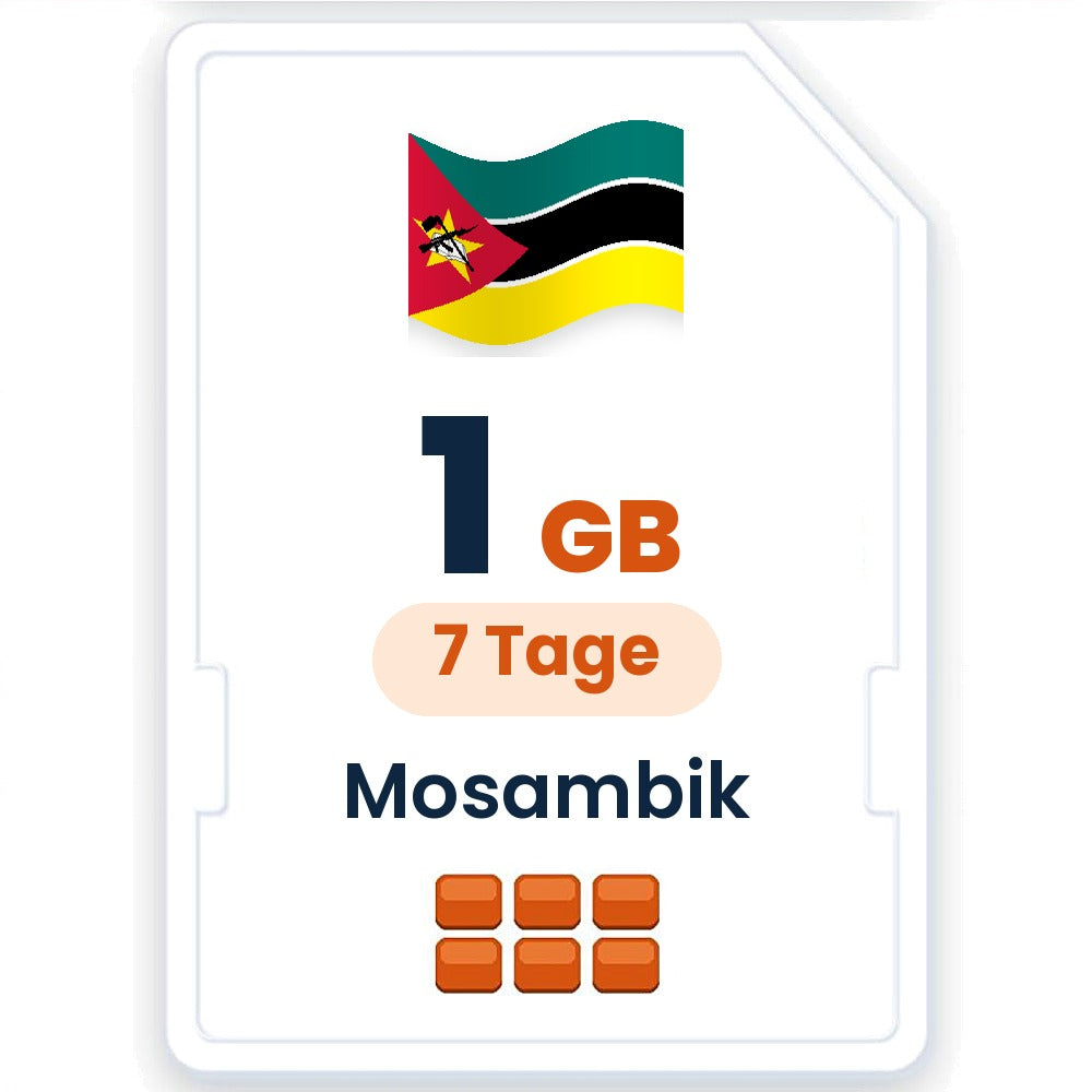 Mosambik eSIM – 1 GB, 7 Tage gültig
