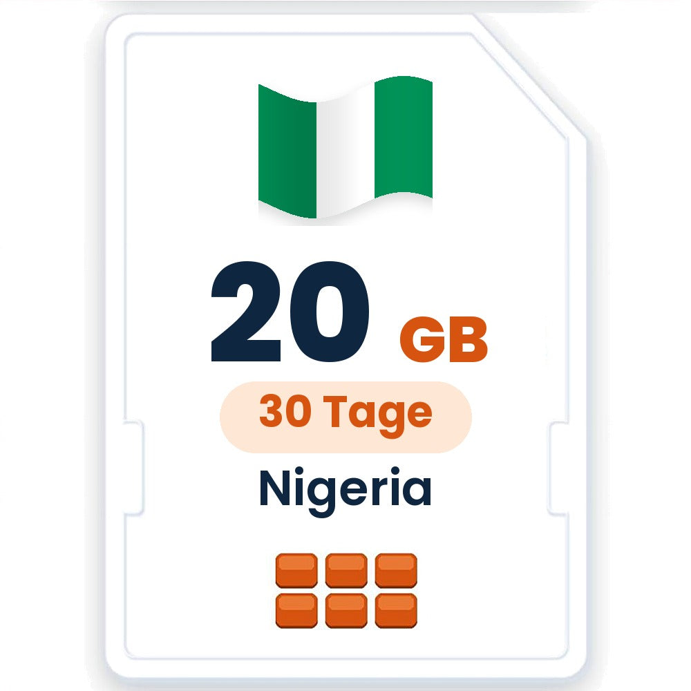 Nigeria eSIM – 20 GB, 30 Tage gültig