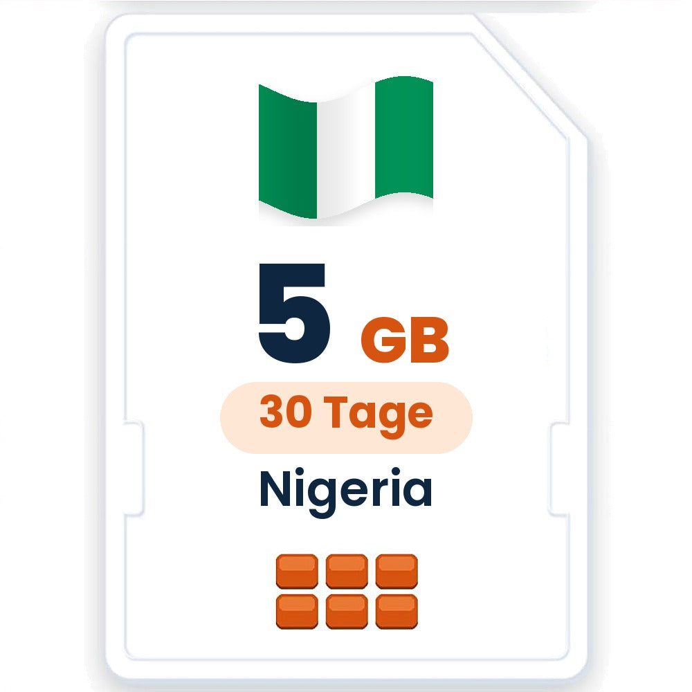 Nigeria eSIM – 5 GB, 30 Tage gültig