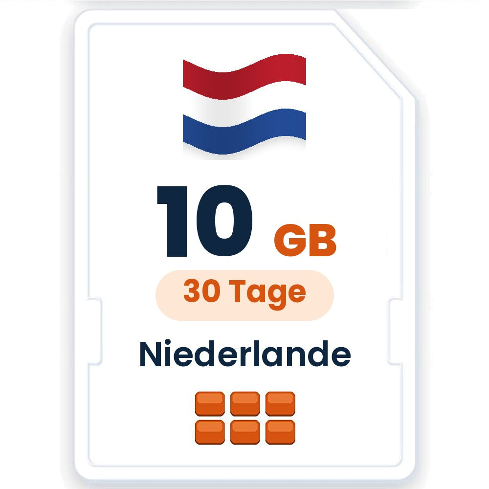 Niederlande eSIM – 10 GB, 30 Tage gültig