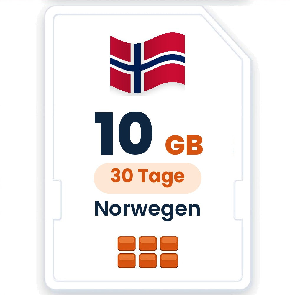 Norwegen eSIM – 10 GB, 30 Tage gültig