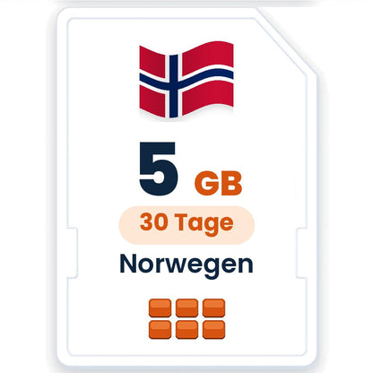 Norwegen eSIM – 5 GB, 30 Tage gültig