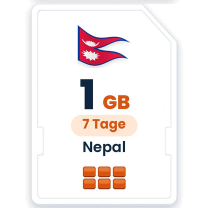 Nepal eSIM – 1 GB, 7 Tage gültig