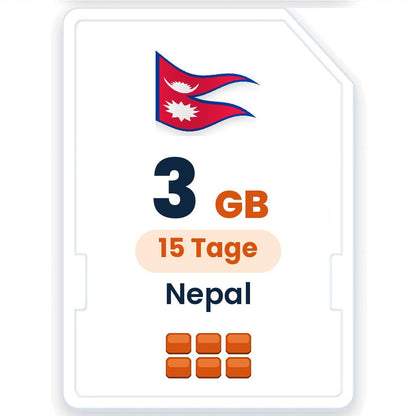 Nepal eSIM – 3 GB, 15 Tage gültig