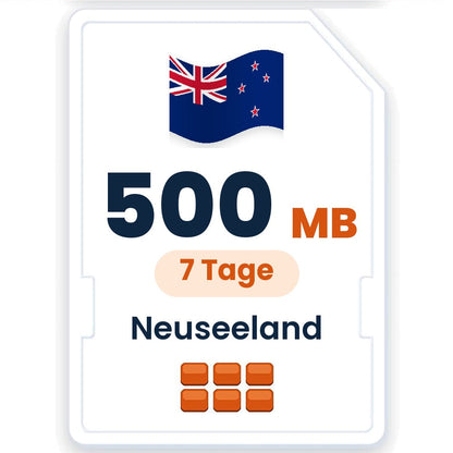 Neuseeland eSIM – 500 MB, 7 Tage gültig