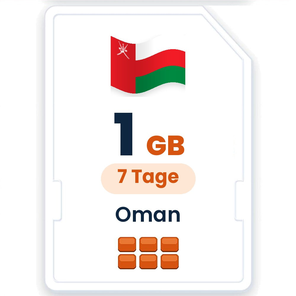 Oman eSIM – 1 GB, 7 Tage gültig