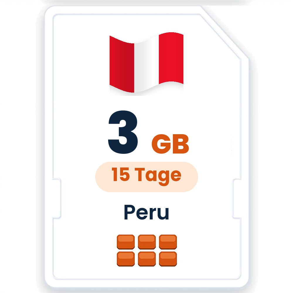 Peru eSIM – 3 GB, 15 Tage gültig