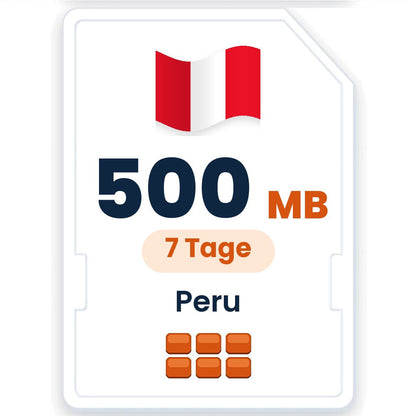 Peru eSIM – 500 MB, 7 Tage gültig