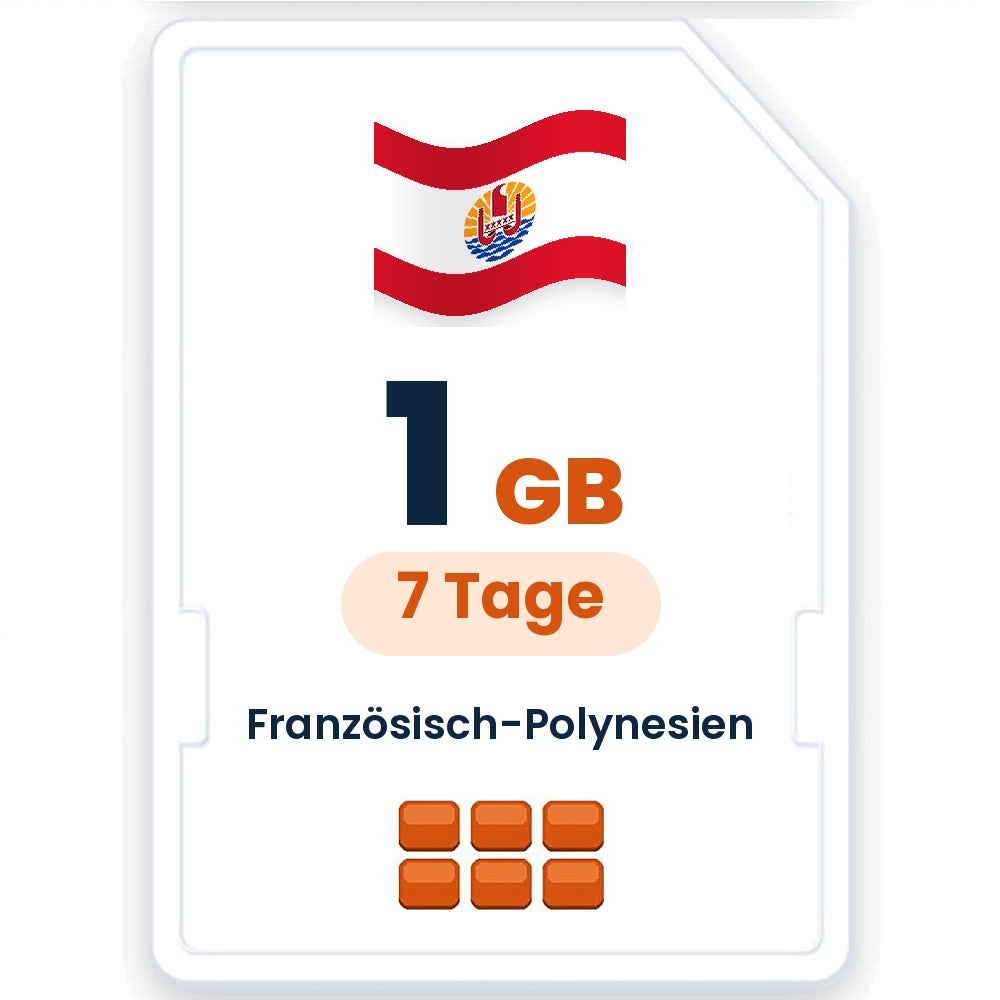 Französisch-Polynesien eSIM – 1 GB, 7 Tage gültig
