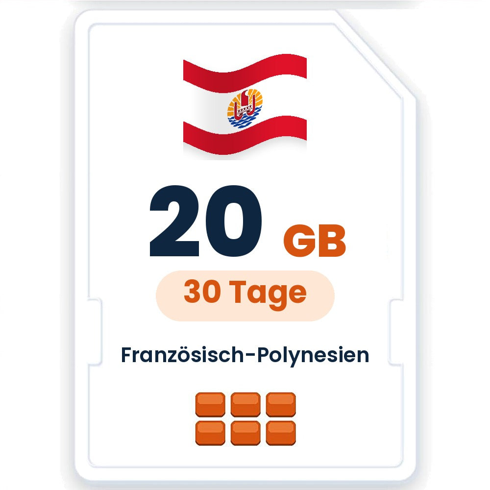 Französisch-Polynesien eSIM – 20 GB, 30 Tage gültig