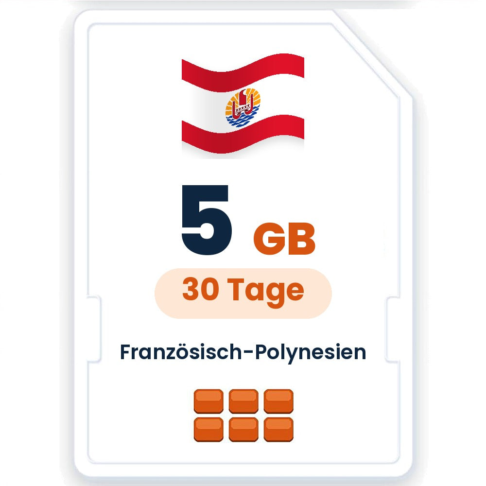 Französisch-Polynesien eSIM – 5 GB, 30 Tage gültig