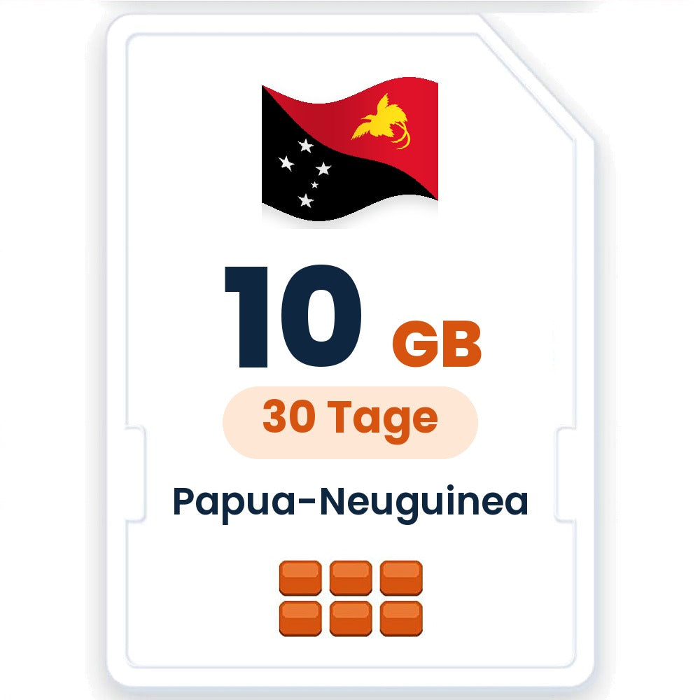 Papua-Neuguinea eSIM – 10 GB, 30 Tage gültig