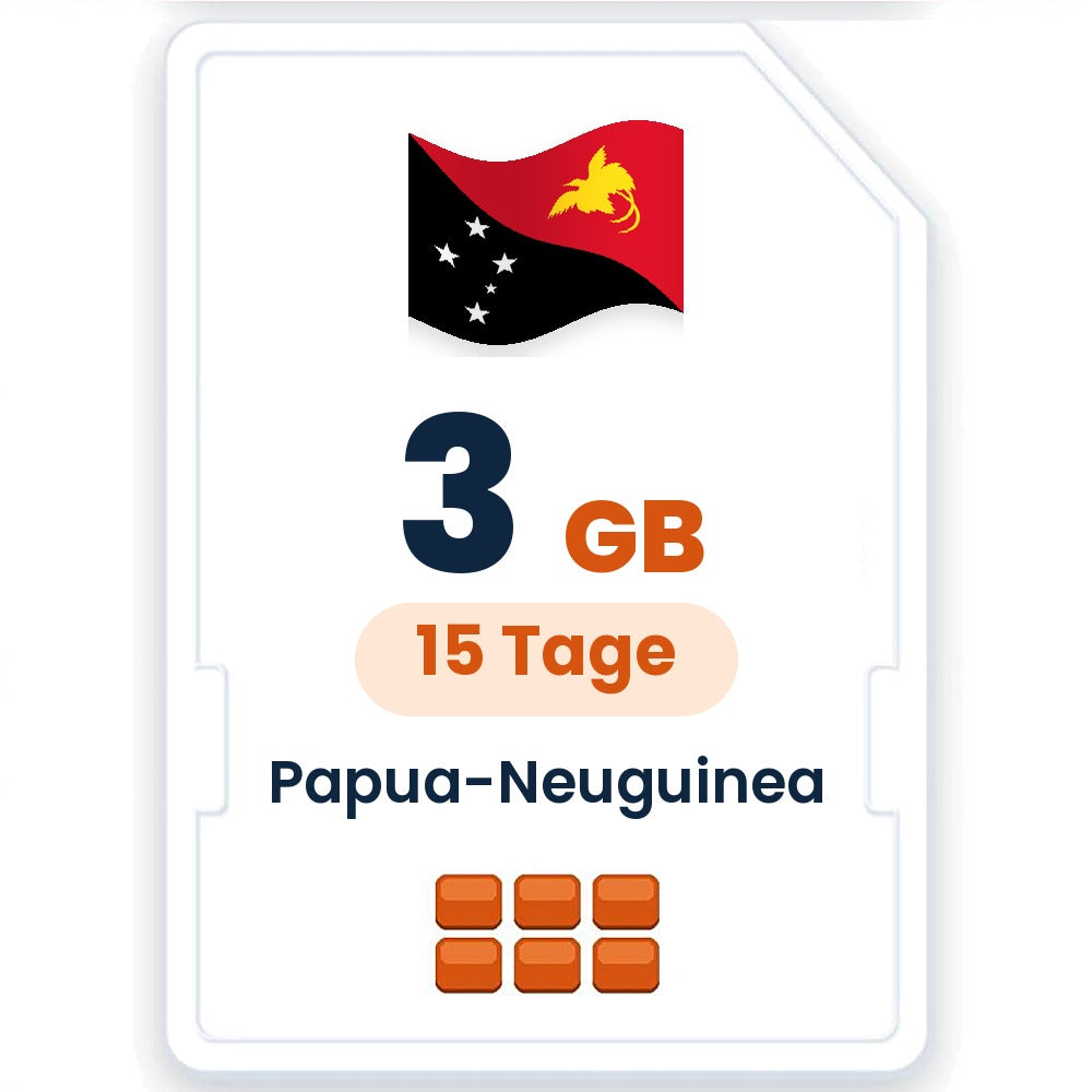 Papua-Neuguinea eSIM – 3 GB, 15 Tage gültig
