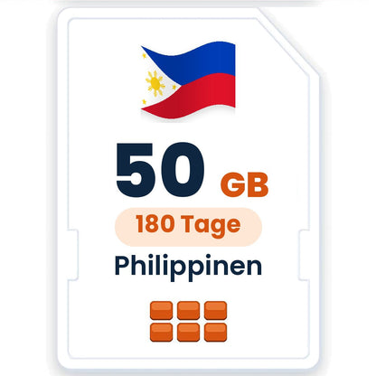 Philippinen eSIM – 50 GB, 180 Tage gültig