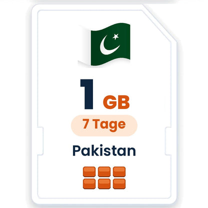 Pakistan eSIM – 1 GB, 7 Tage gültig