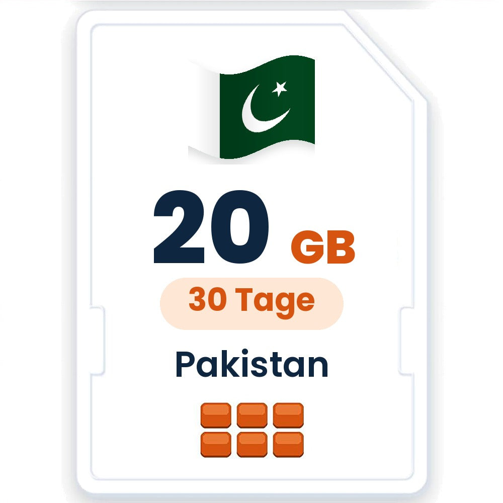 Pakistan eSIM – 20 GB, 30 Tage gültig