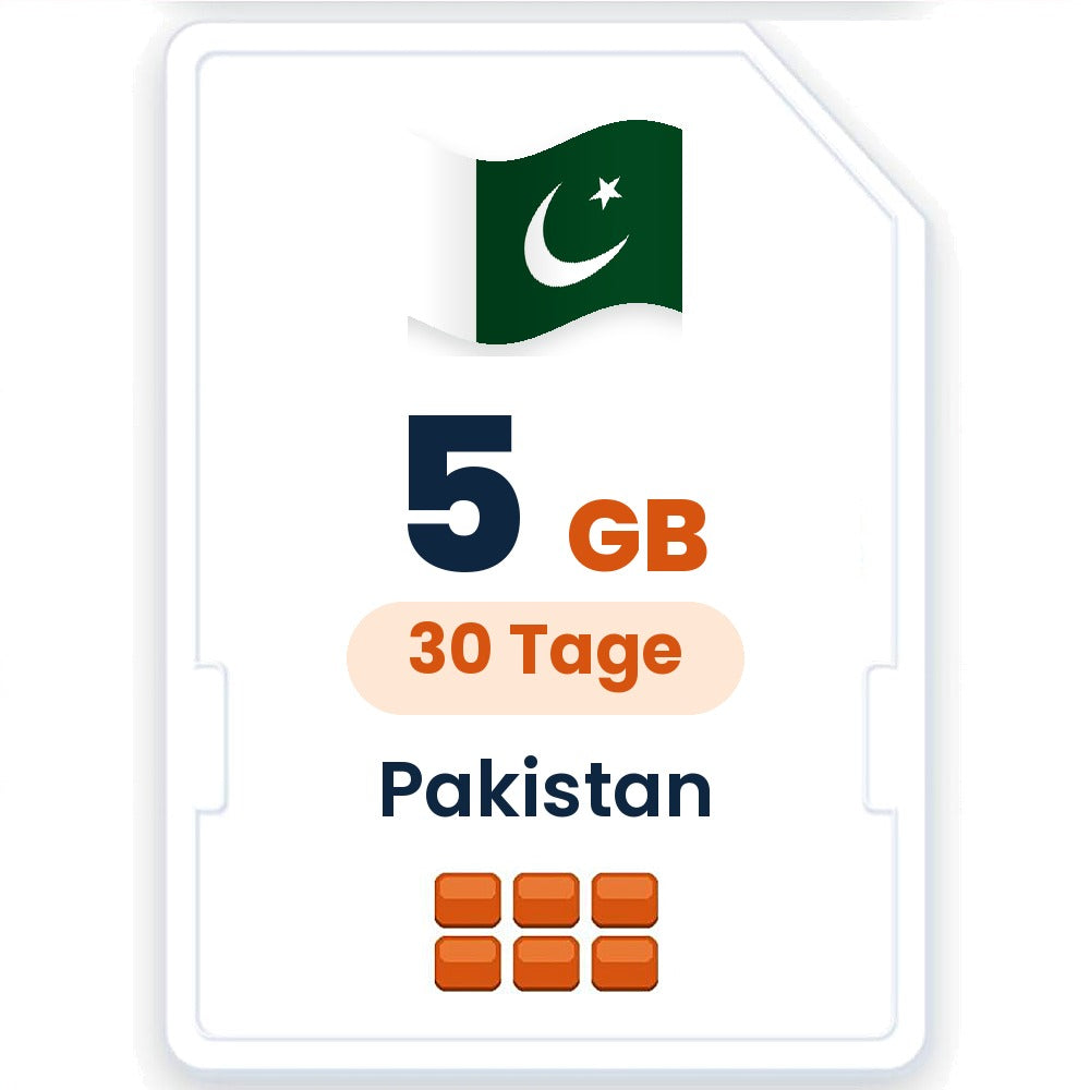 Pakistan eSIM – 5 GB, 30 Tage gültig