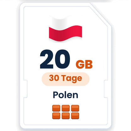 Polen eSIM – 20 GB, 30 Tage gültig