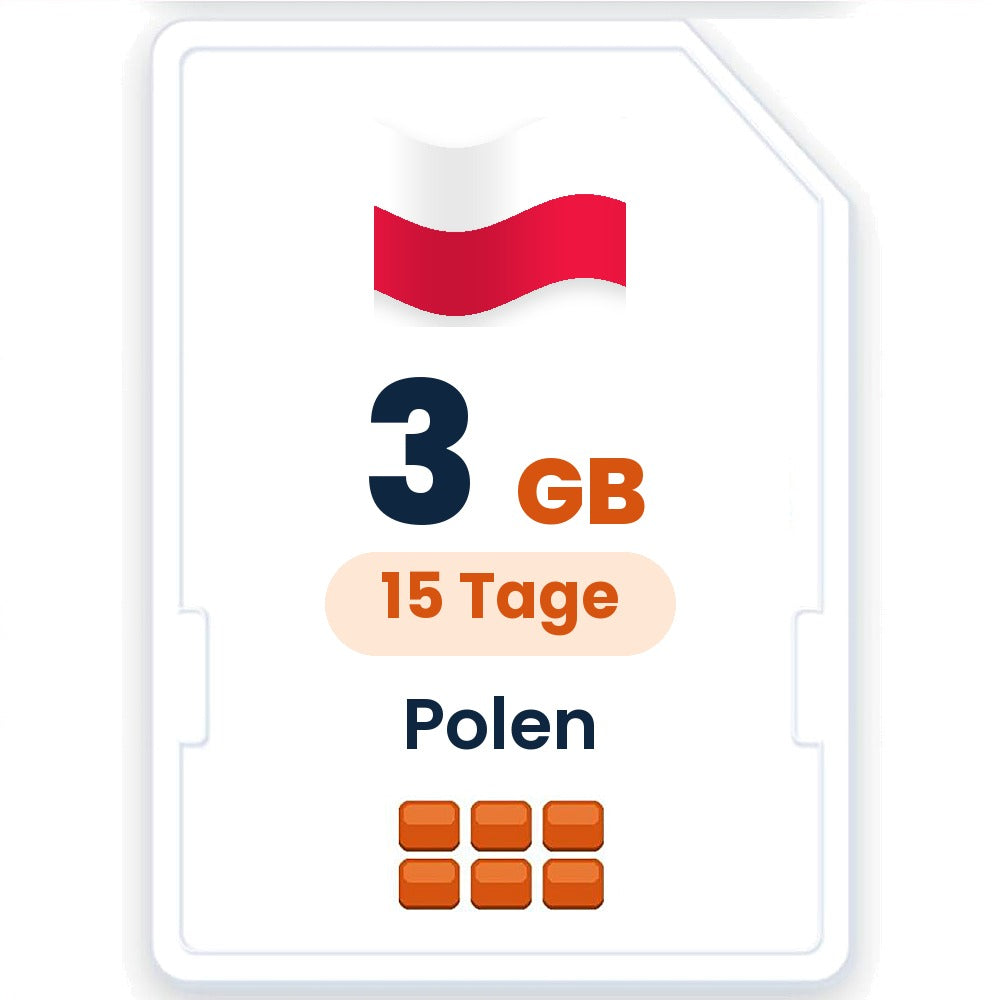 Polen eSIM – 3 GB, 15 Tage gültig