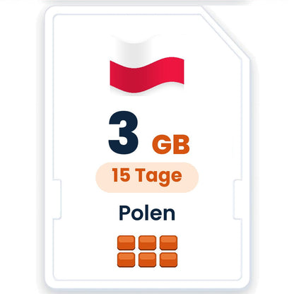 Polen eSIM – 3 GB, 15 Tage gültig