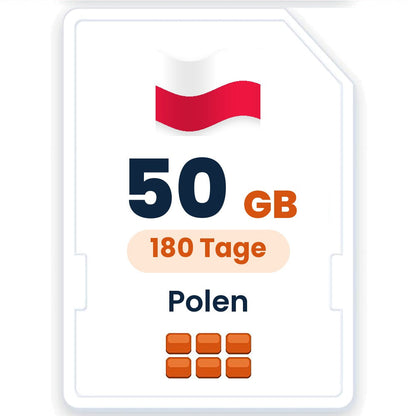 Polen eSIM – 50 GB, 180 Tage gültig