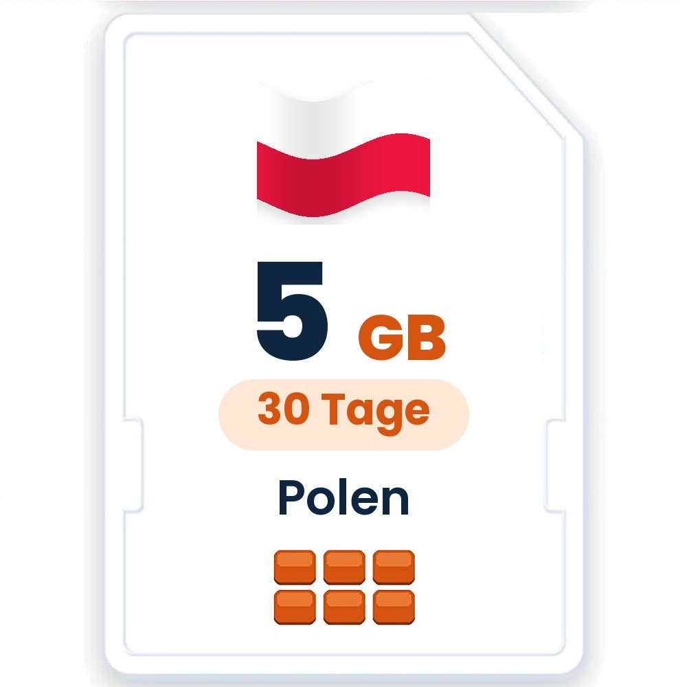 Polen eSIM – 5 GB, 30 Tage gültig