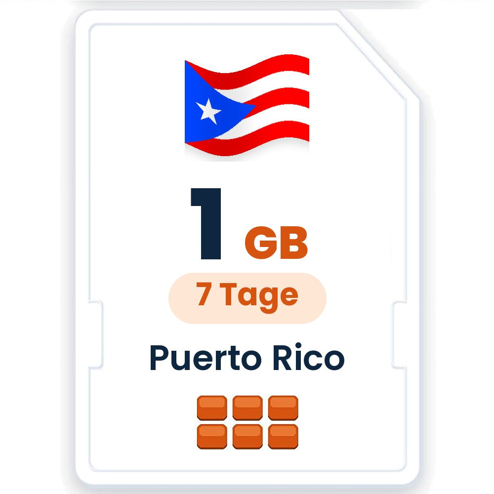 Puerto Rico eSIM – 1 GB, 7 Tage gültig