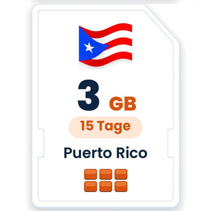 Puerto Rico eSIM – 3 GB, 15 Tage gültig