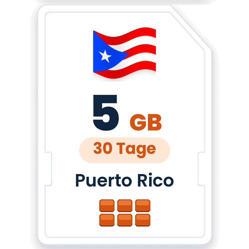 Puerto Rico eSIM – 5 GB, 30 Tage gültig