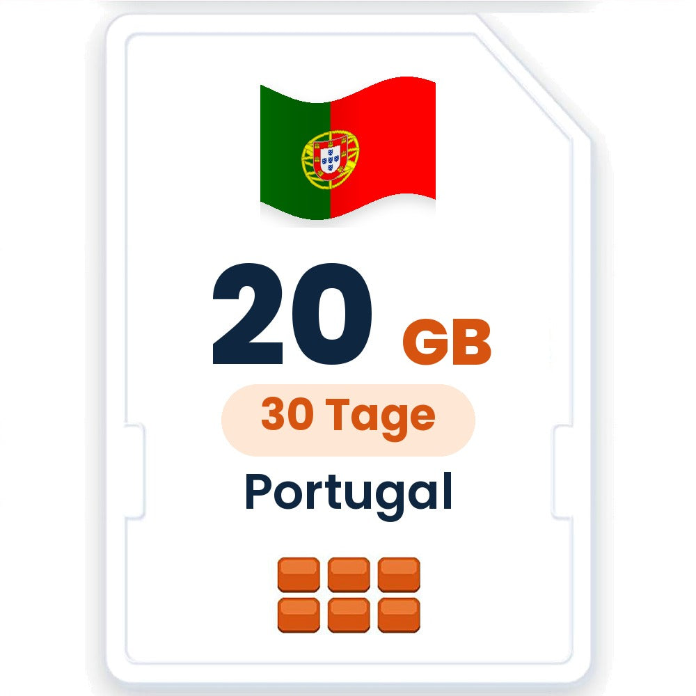 Portugal eSIM – 20 GB, 30 Tage gültig
