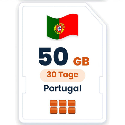 Portugal eSIM – 50 GB, 30 Tage gültig
