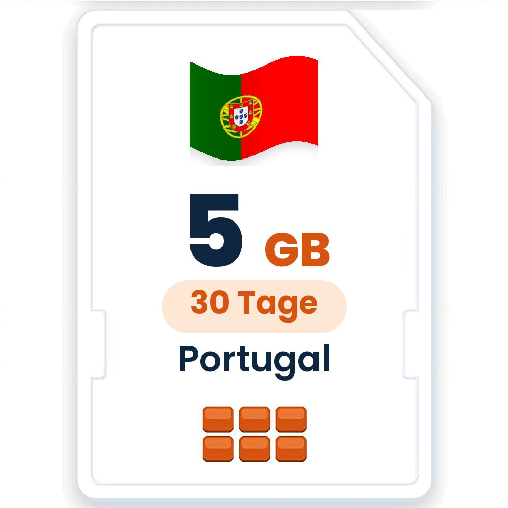 Portugal eSIM – 5 GB, 30 Tage gültig