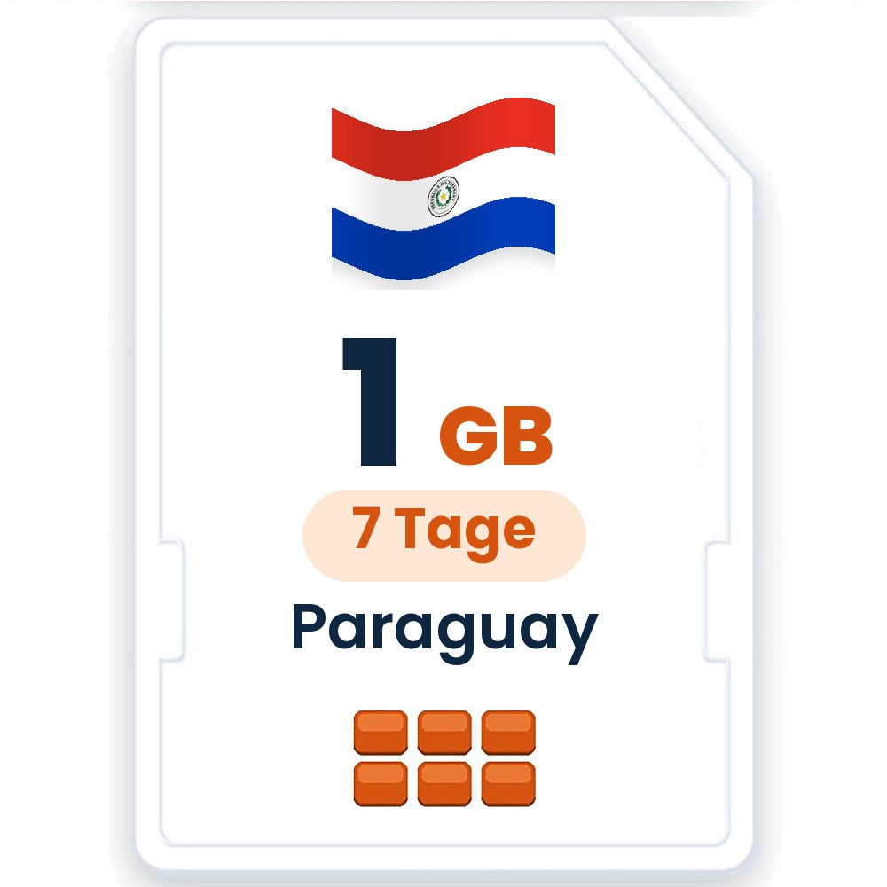 Paraguay eSIM – 1 GB, 7 Tage gültig
