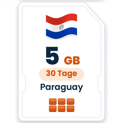 Paraguay eSIM – 5 GB, 30 Tage gültig