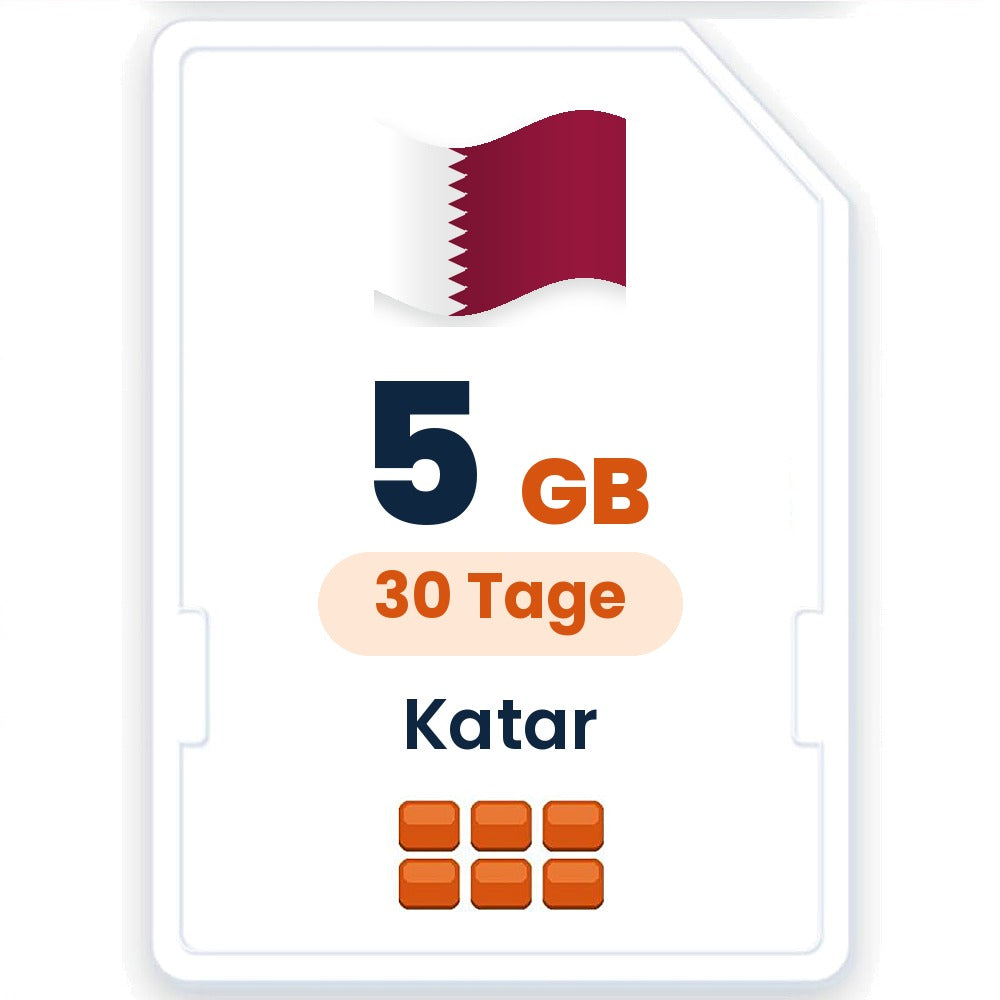 Katar eSIM – 5 GB, 30 Tage gültig