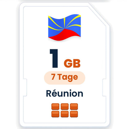 Réunion eSIM – 1 GB, 7 Tage gültig