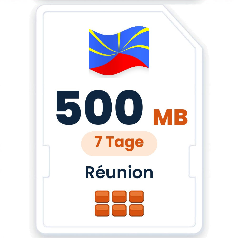 Réunion eSIM – 500 MB, 7 Tage gültig