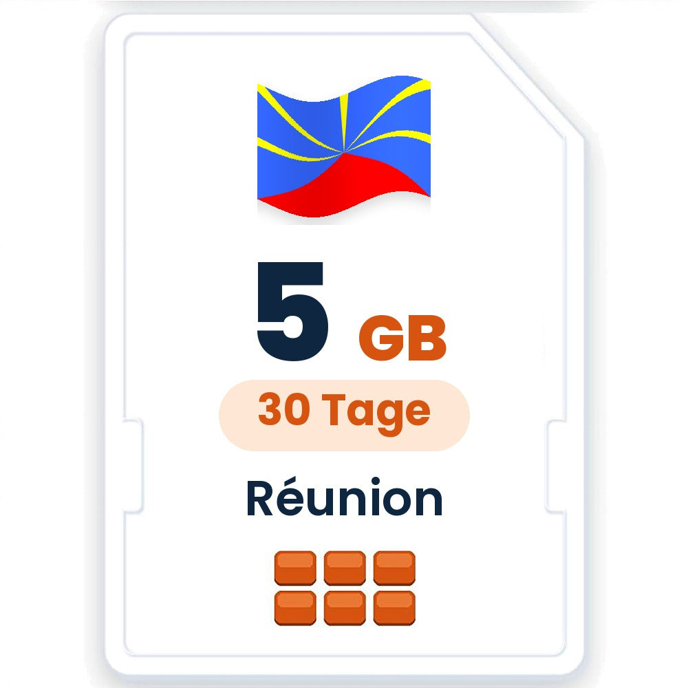 Réunion eSIM – 5 GB, 30 Tage gültig