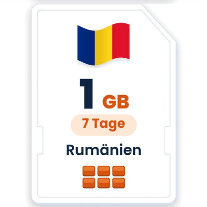 Rumänien eSIM – 1 GB, 7 Tage gültig