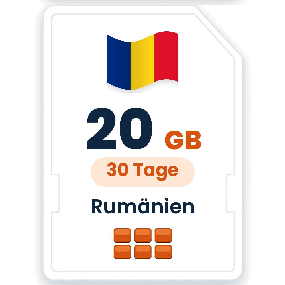 Rumänien eSIM – 20 GB, 30 Tage gültig
