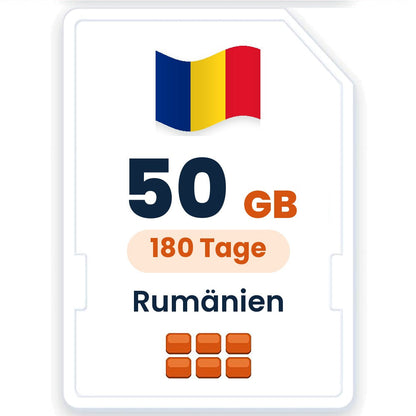 Rumänien eSIM – 50 GB, 180 Tage gültig