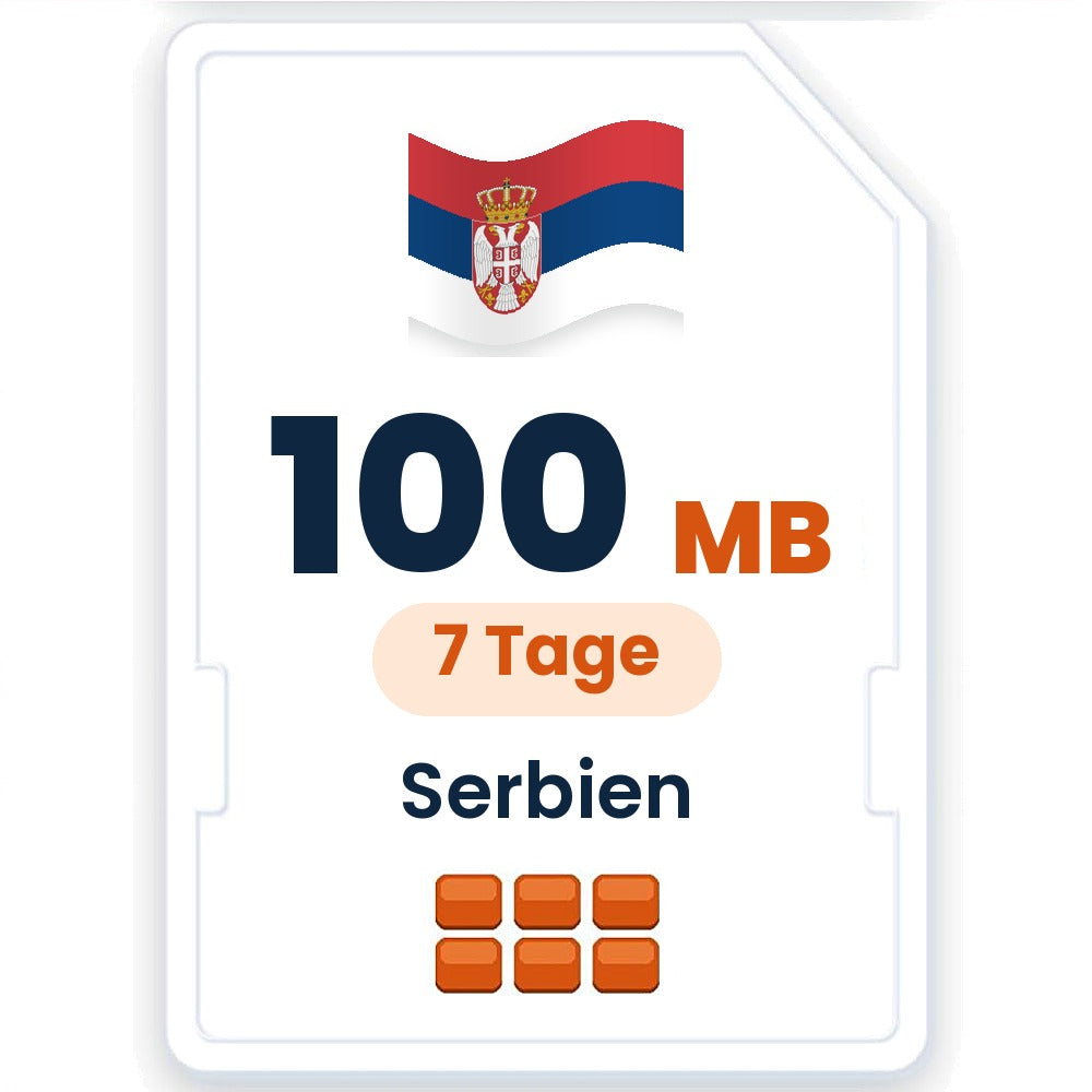 Serbien eSIM – 100 MB, 7 Tage gültig