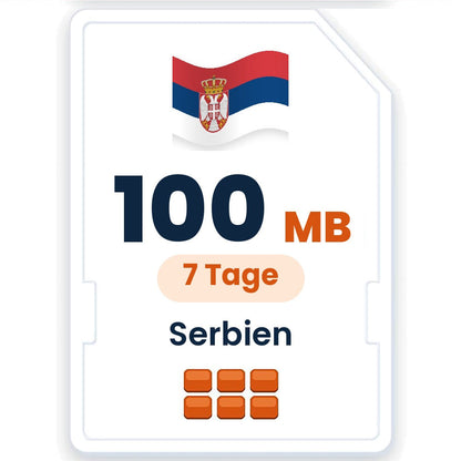 Serbien eSIM – 100 MB, 7 Tage gültig