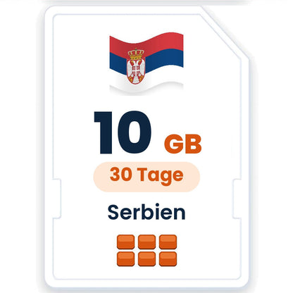 Serbien eSIM – 10 GB, 30 Tage gültig