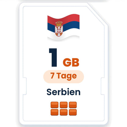 Serbien eSIM – 1 GB, 7 Tage gültig