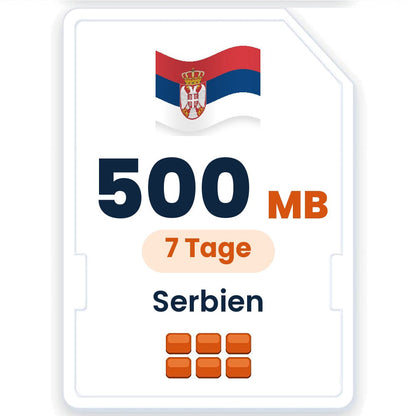 Serbien eSIM – 500 MB, 7 Tage gültig