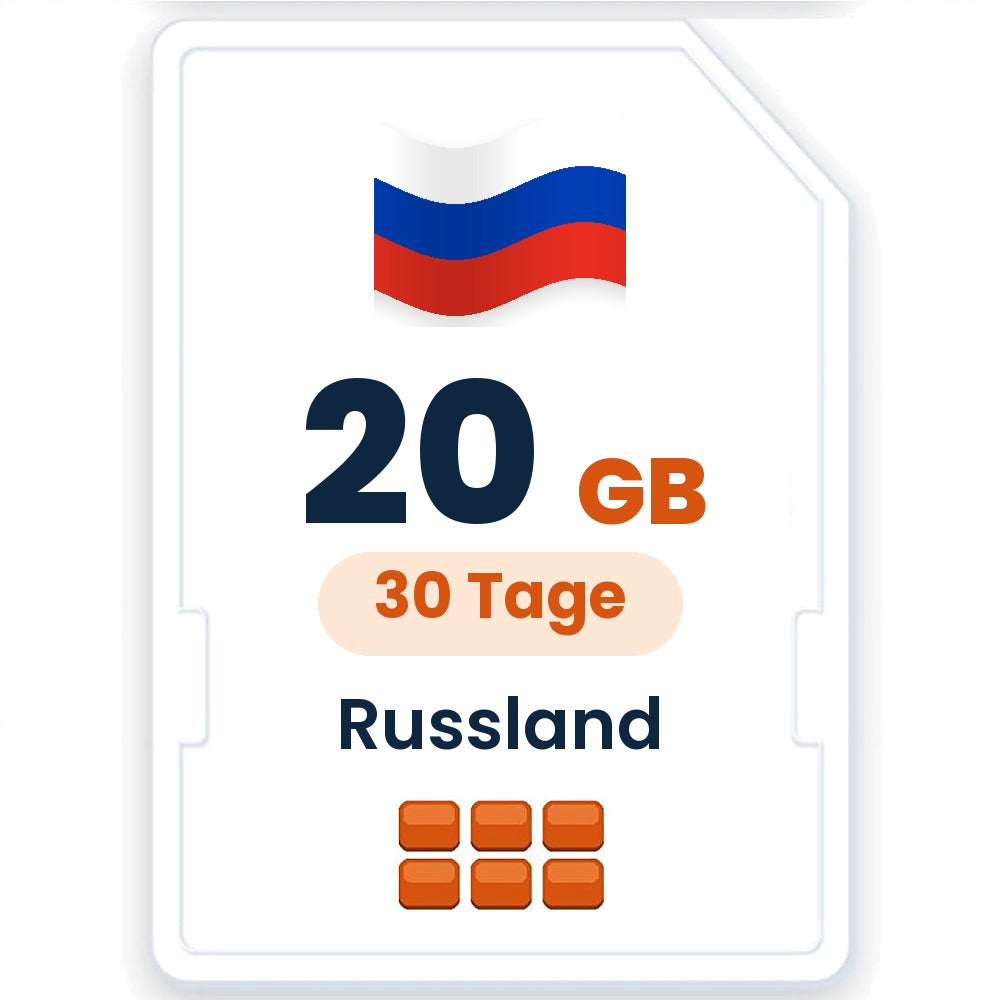 Russland eSIM – 20 GB, 30 Tage gültig