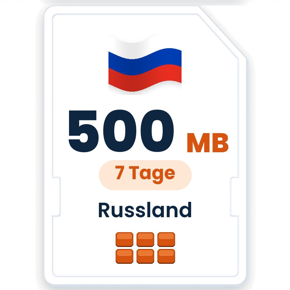 Russland eSIM – 500 MB, 7 Tage gültig