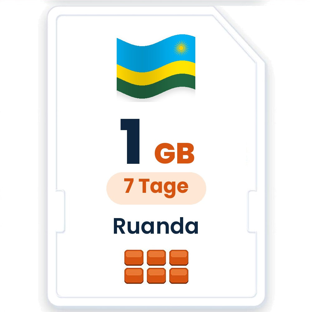 Ruanda eSIM – 1 GB, 7 Tage gültig