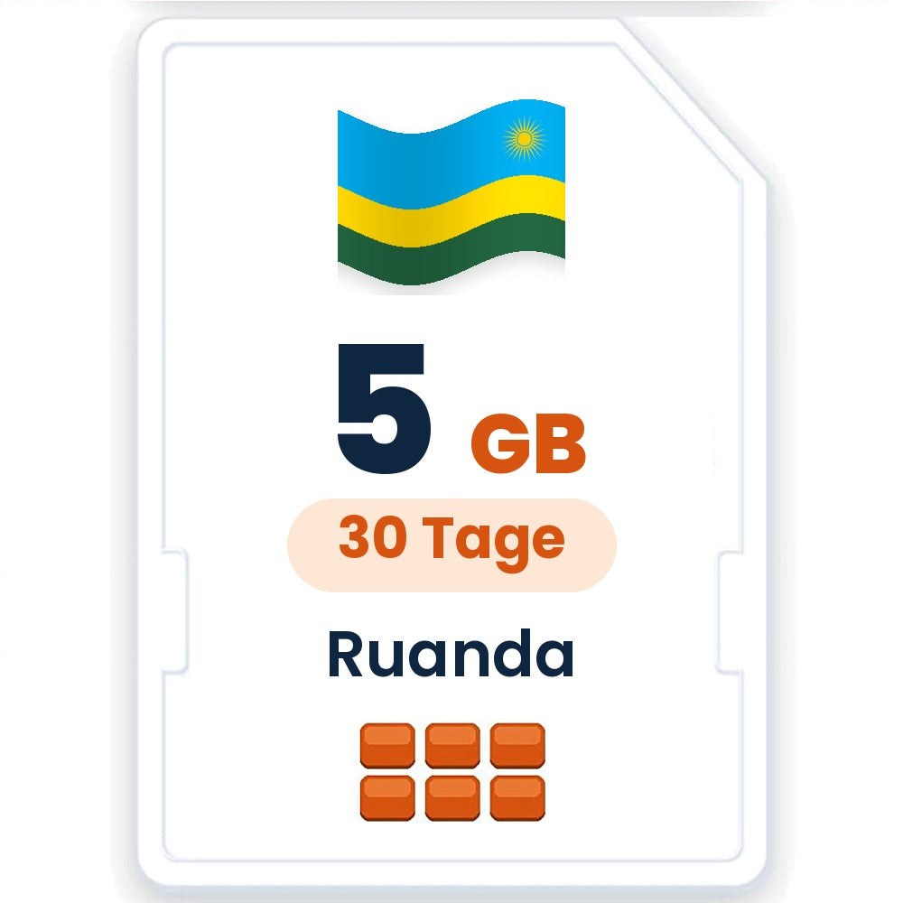 Ruanda eSIM – 5 GB, 30 Tage gültig